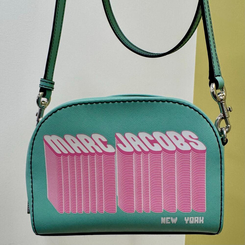 Marc Jacobs Playback Layers Logo Crossbody Purse Teal Pink 80s 90s Retro Barbie